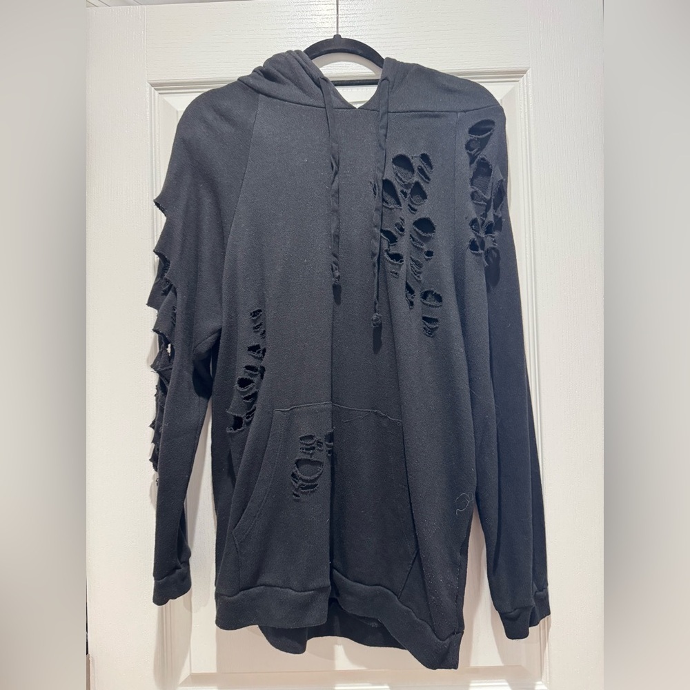 Better Be Black Distressed Hoodie